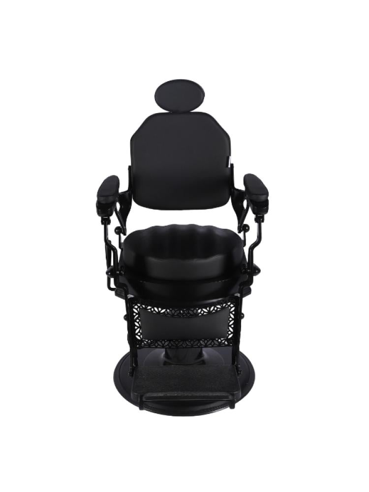 كرسي حلاقة رجالي اسود مع حديد اسود من صالون سيستم