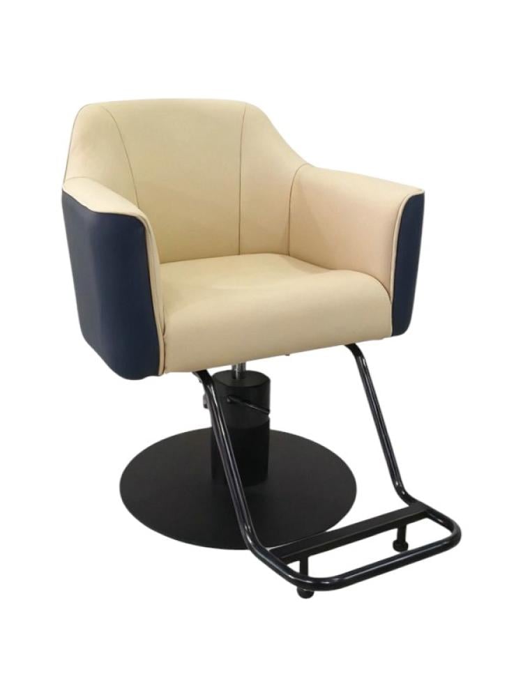 كرسي قص نسائي لون بيج مع ازرق غامق من صالون سيستم - موديل BX-3135AX