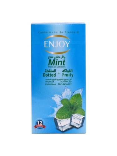 Enjoy Mint Dotted Condoms - 12 Count