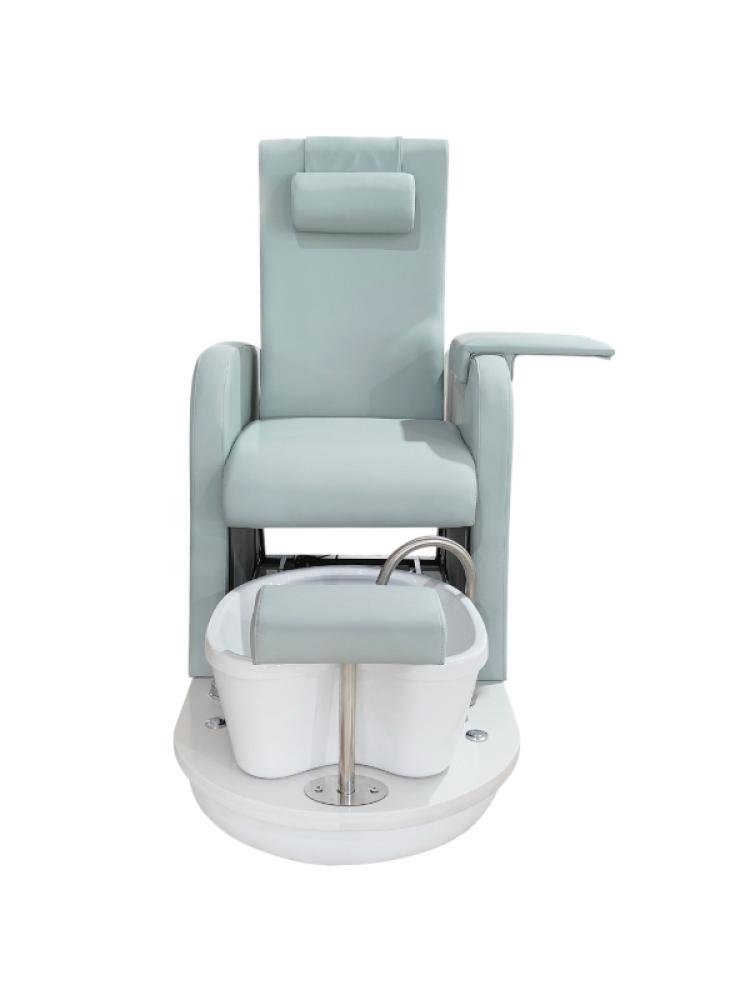 System Salon - Pedicure chair connected to a jacuzzi tub without lighting with an electric movable back, mint green