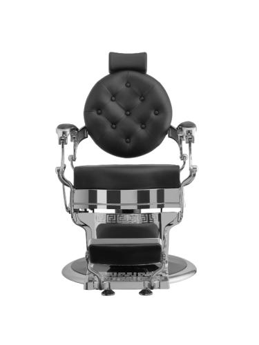 Black Men's Barber Chair with Silver Iron from Salon System