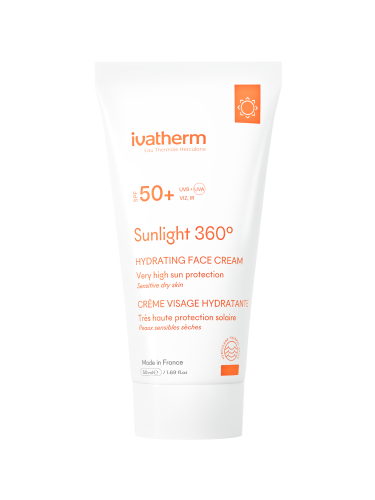 واقي شمس مرطب للوجه صن لايت +SPF 50 من ايفاثيرم - 50 مل