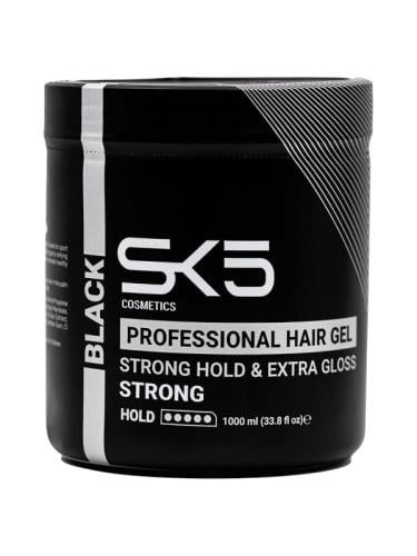 SK5 - Black Hair Gel for Strong Hold and Natural Shine - 1000ml