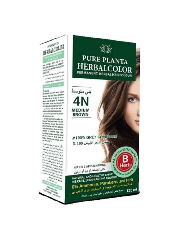 Pure Planta Ammonia-Free Hair Dye – 135 ml | Medium Brown N4
