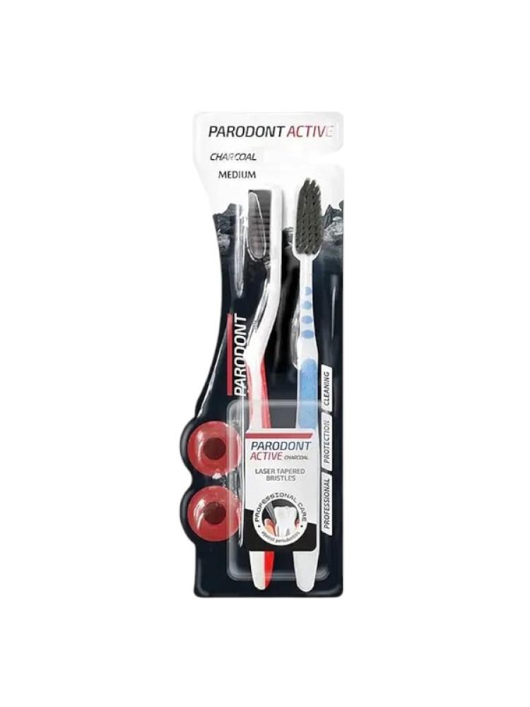 Parodont Active Charcoal Toothbrush Medium - 1+1