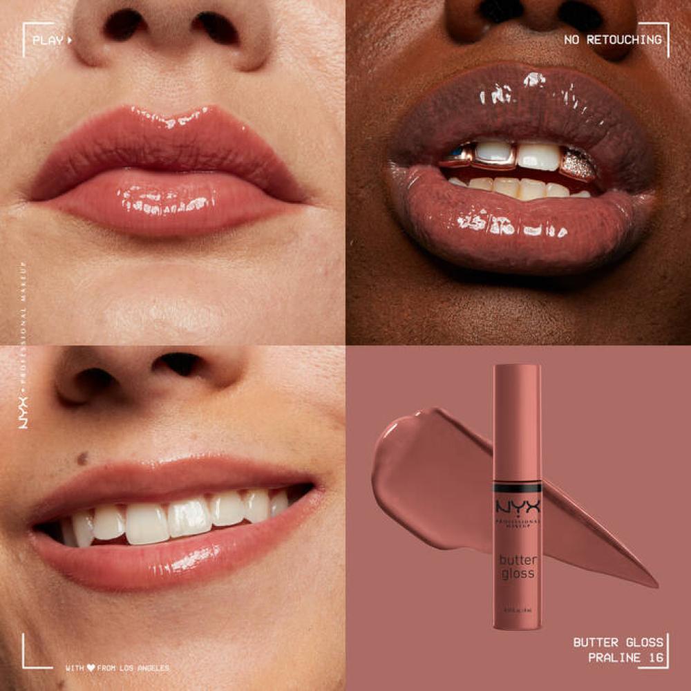 NYX Butter Gloss Lip Gloss - Shade 16 Praline - 8ml