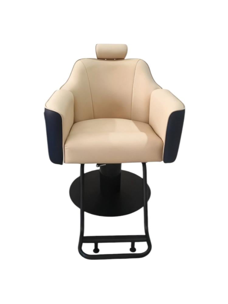 كرسي قص وميك اب نسائي لون بيج مع ازرق غامق من صالون سيستم - BX-3