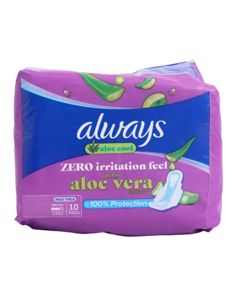 اولويز كول اند دراي ماكسي سميكة - فوط صحية كبير بالأجنحة - 10 فوطة