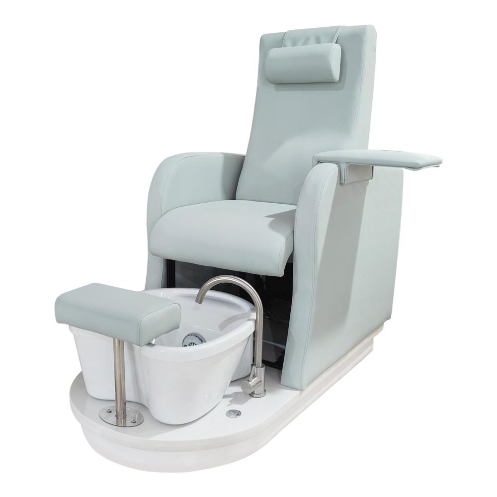 System Salon - Pedicure chair connected to a jacuzzi tub without lighting with an electric movable back, mint green