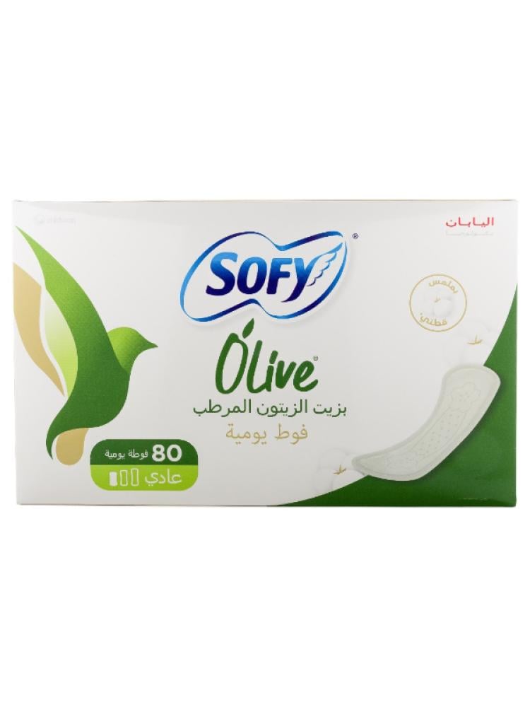 عبوة فوط سوفي يومية 80 فوطة بزيت الزيتون غير معطرة