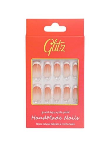 Glitz Handmade Gel Alternative Press-On Nails – French Nude | 10pcs