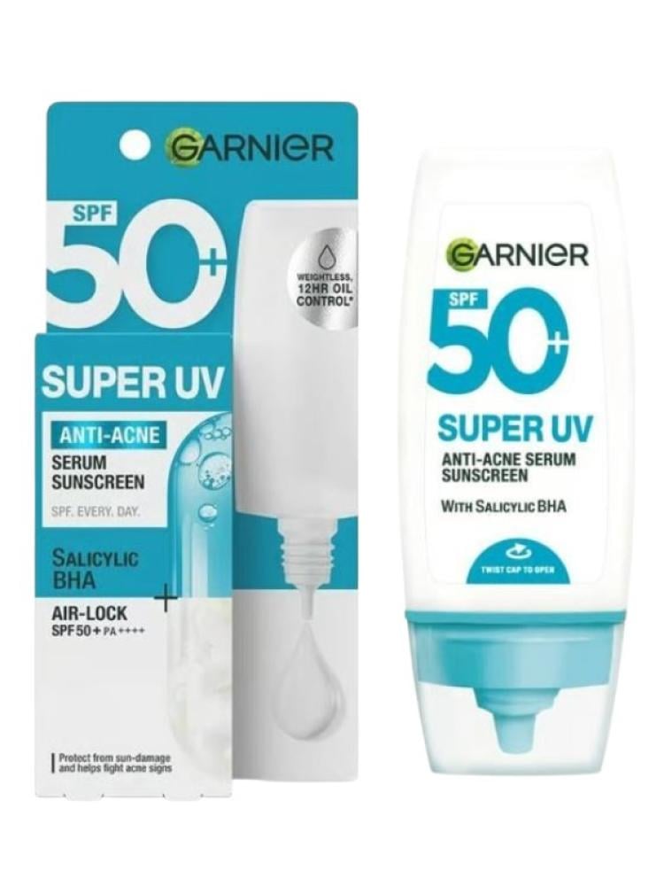 سيروم واقي شمس سوبر +spf50 للبشرة المعرضة للحبوب من غارنييه - 30مل