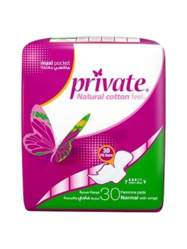 Private - Regular Sanitary Pads with Wings - 30 Pads