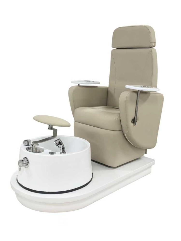 كرسي بدكير ومنكير مع حوض جاكوزي للقدم  لون بيج من صالون سيستم