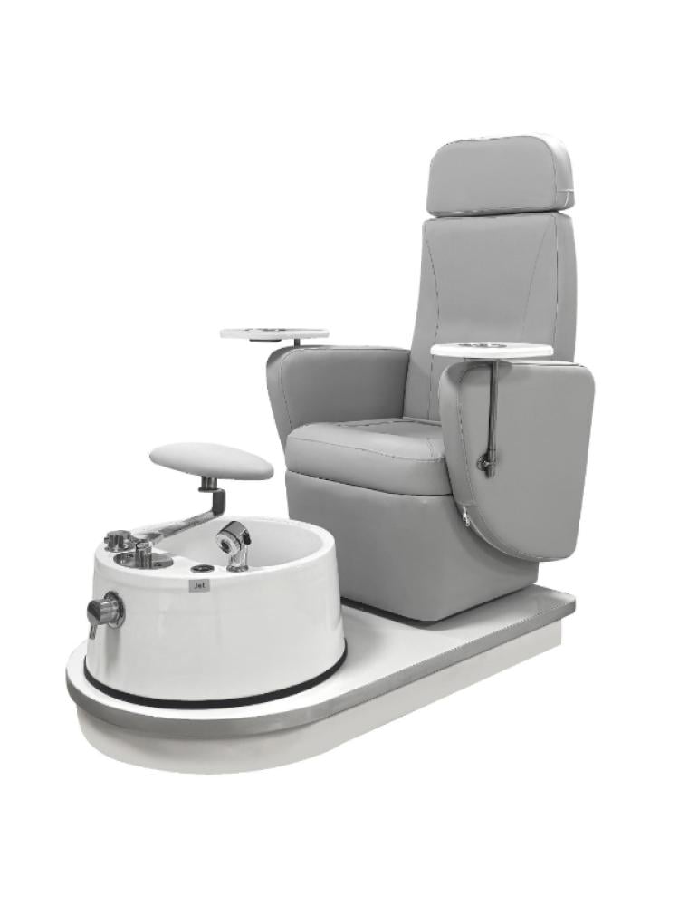 كرسي بدكير متصل مع حوض جاكوزي من صالون سستم - رمادي