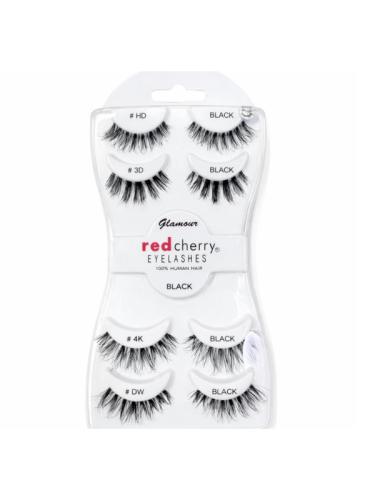 Red Cherry 4-in-1 Black Eyelash Set - Glamour
