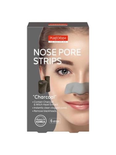 Purederm Charcoal & Hazelnut Nasal Pore Cleansing Strips - 6 Strips