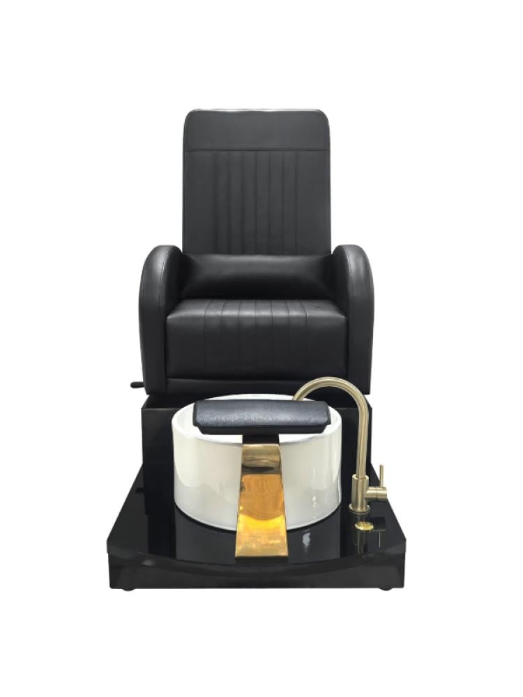 Black Pedicure Chair with Black Base White Basin Dar Alamirat