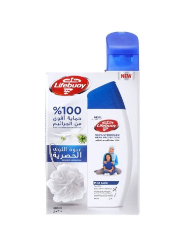 Lifebuoy Body Wash Soft Care 300 ml + Loofah