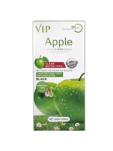 VIP Apple Ammonia-Free Black Hair Dye Cream – 2×500 ml