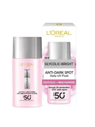 كريم جليكوليك برايت سائل UV SPF50+ يومي ضد البقع الداكنة من لوريال باريس - 50مل