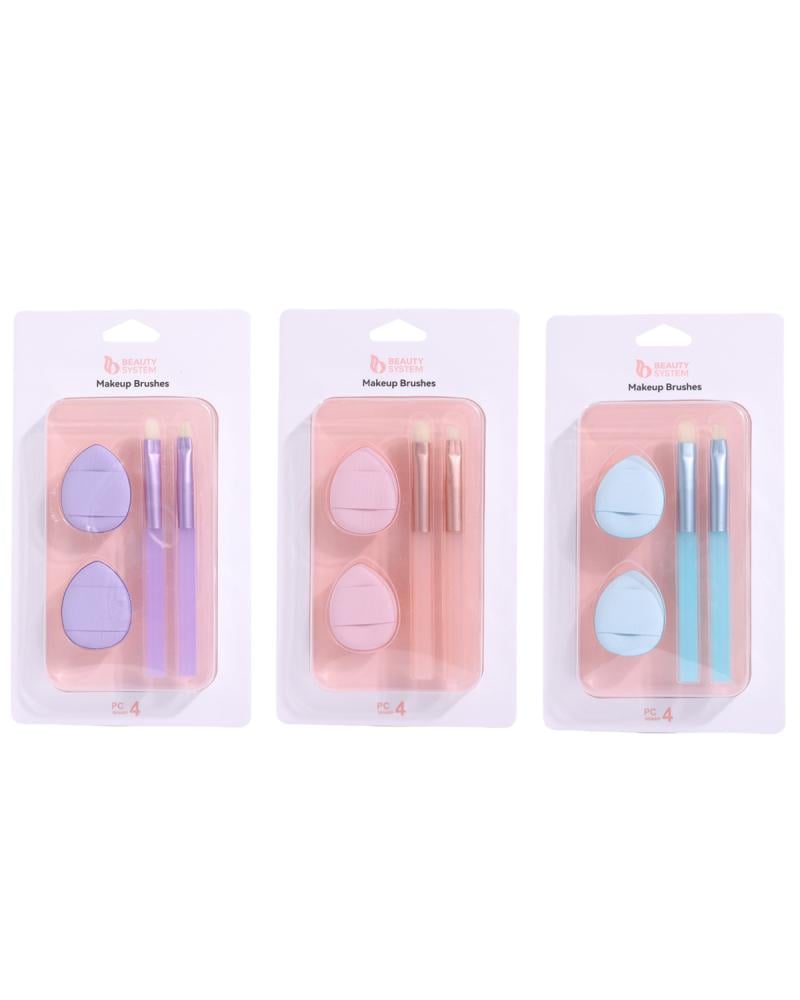 Beauty System Makeup Sponge with Brush – 4 Pieces