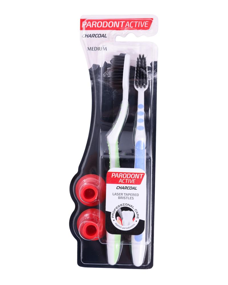 Parodont Active Charcoal Toothbrush Medium - 1+1