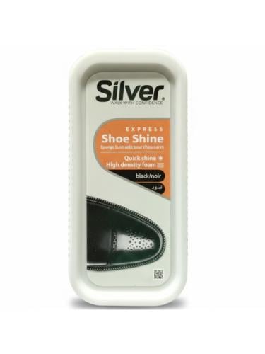 Silver Shoe Polishing Sponge - Black