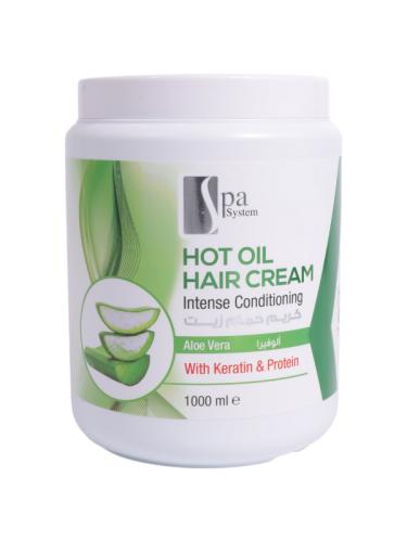 Spa System - Aloe Vera Hot Oil Hair Cream with Keratin and Protein - 1000 ml