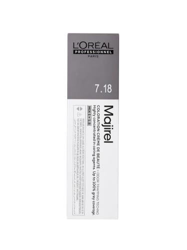 L'Oréal Professionnel Majirel Hair Color - Shade 7.18 Mocha grey - 60 ml