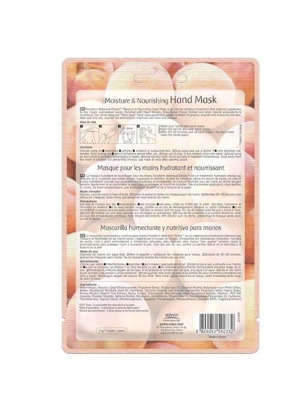 Purederm Peach Nourishing & Moisturizing Hand Mask Gloves – 13g