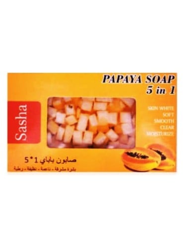 Sasha - Papaya Soap 5×1, 135 grams