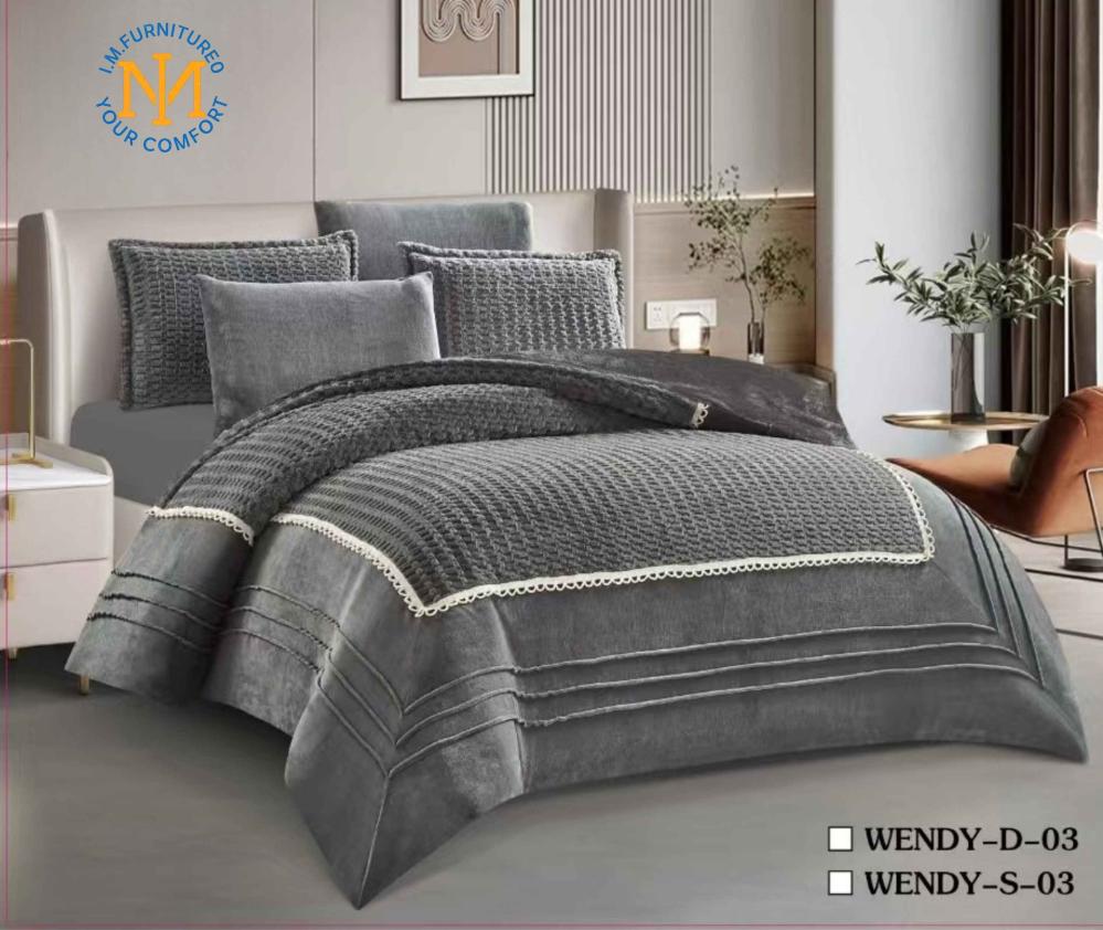 مفرش ويندي الفرو الشتوي الفاخر  -WENDY 03 - رمادي داكن