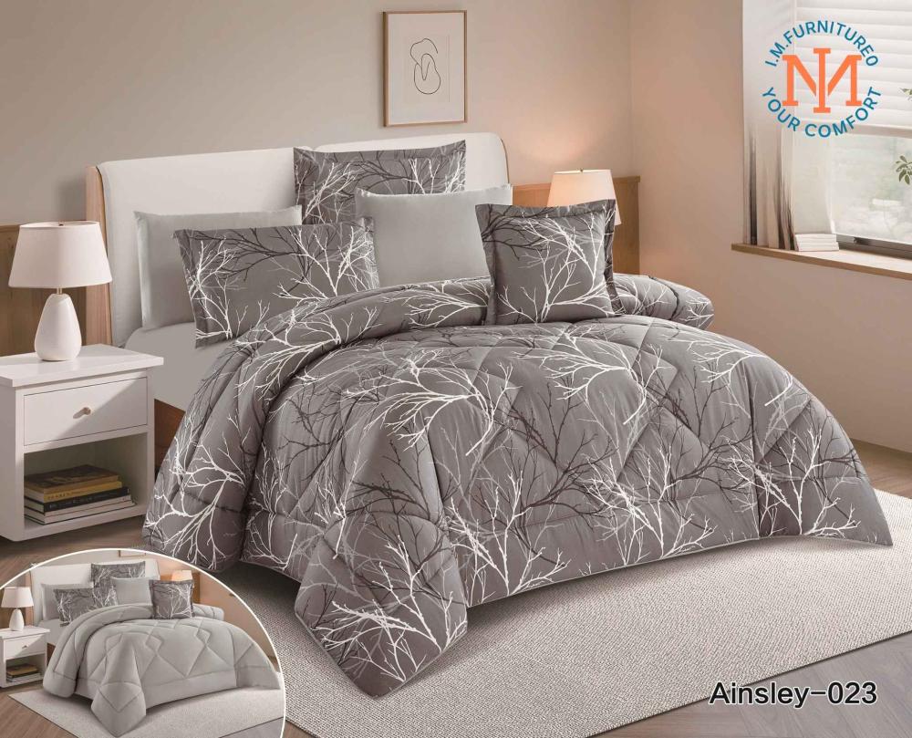 مفرش اينسلي الصيفي - Ainsley 023 - مفارش سرير - رمادي مشجر
