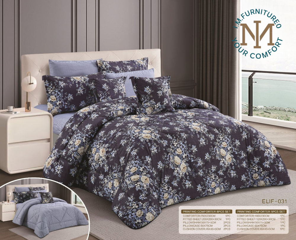 مفرش إليف الصيفي-كحلي-سماوي غامق