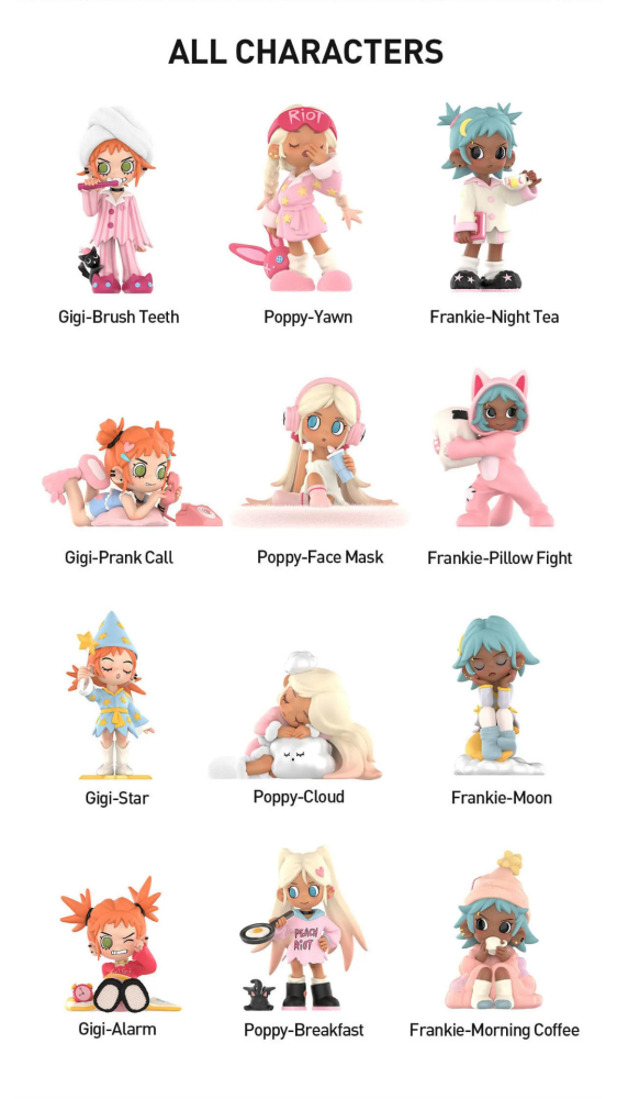 【内袋未開封】Lil Peach Riot SLEEPOVER 3点セット Lil Peach Riot Sleepover Series Figures - POP MART (United
