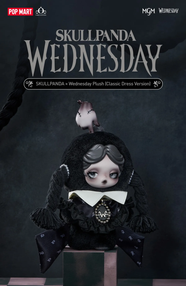 skullpanda wednesday classic dress version Pop Mart SKULLPANDA x Wednesday (Classic Dress Version) Plush