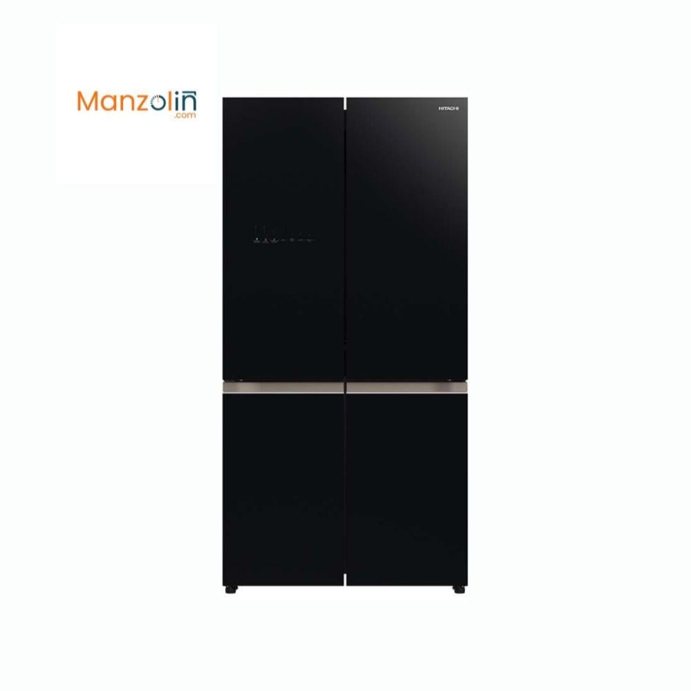 ثلاجة تبريد هيتاشي 4 باب زجاجي أسود – تبريد ذكي وأداء فخم