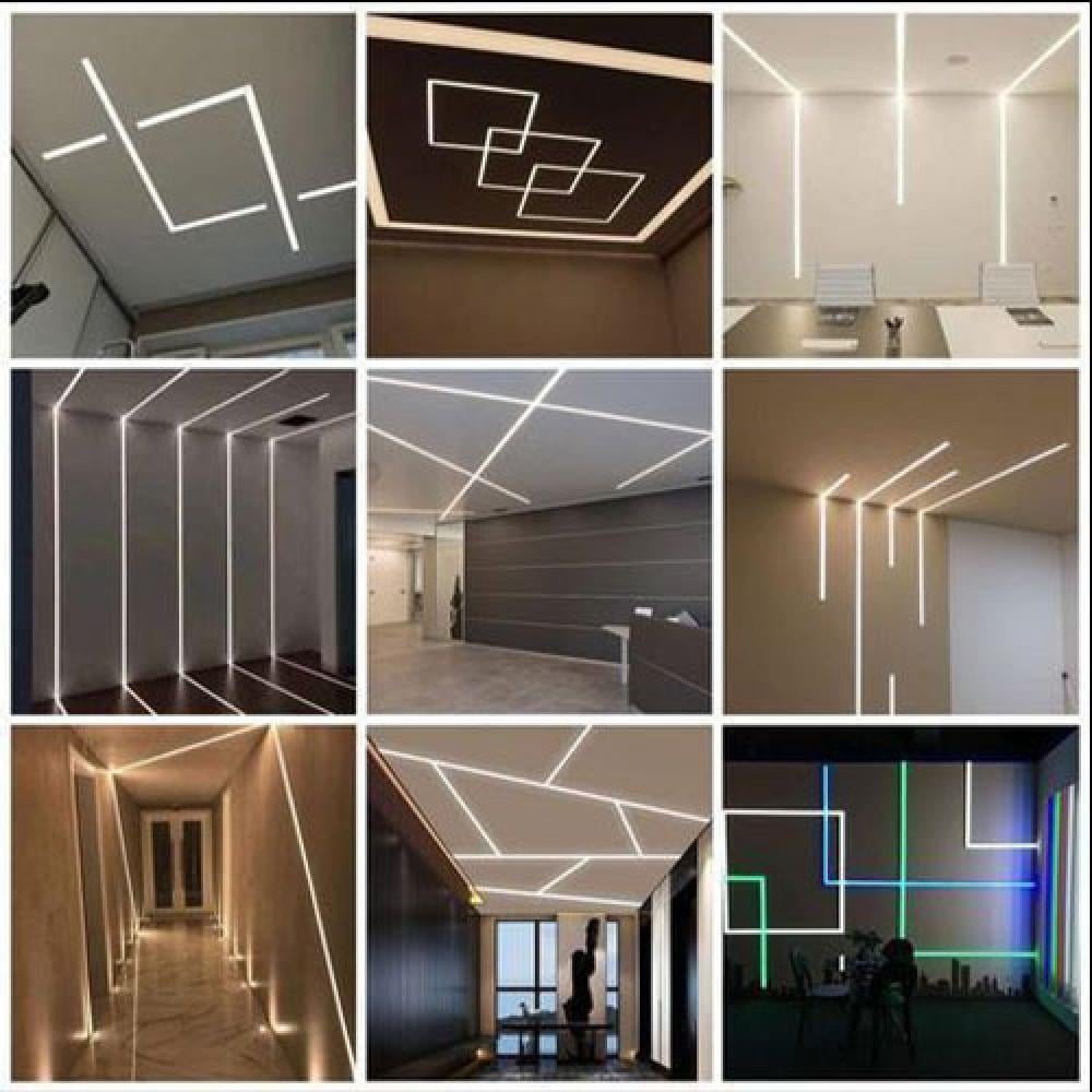 بروفايل سيلكون مقاس 20×30 مع شفه عريضة خارجية عدد 1 مخرج للاناره المخفي