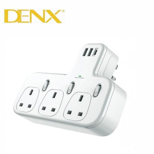 قسام كهرباء ثلاثي مع منفذين USB ومنفذ PD