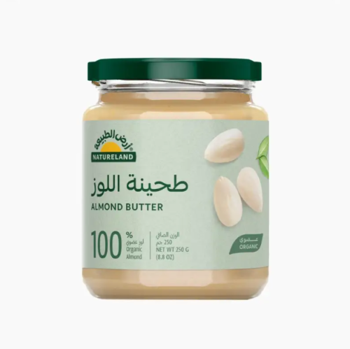 طحينة اللوز عضوية ارض الطبيعة 250جم