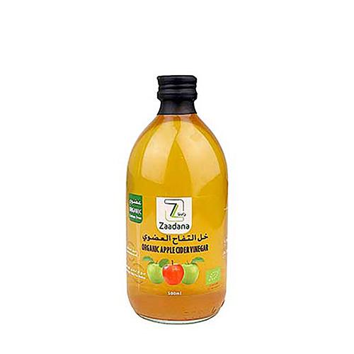 زادنا - خل تفاح عضوي طبيعي غير مفلتر - 500 مل