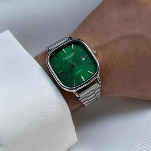 ساعة كاسيو casio LTP فضي اخضر