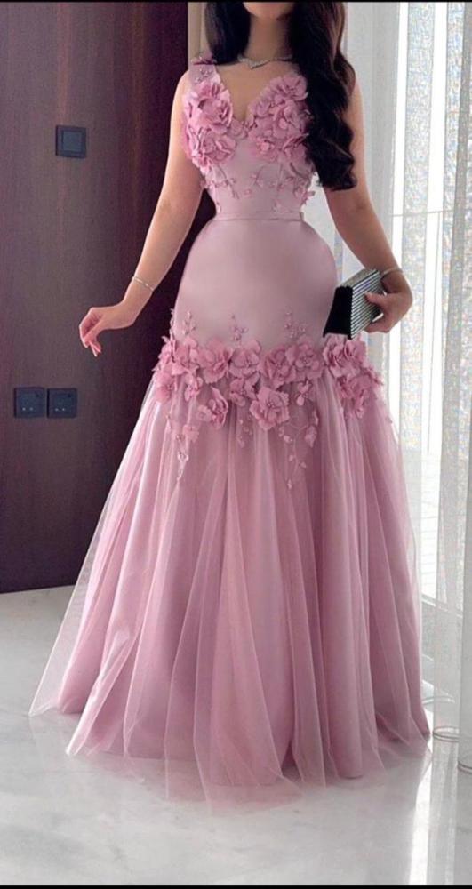 فساتين سهره تفته استرتش + تل ناعم + ورد