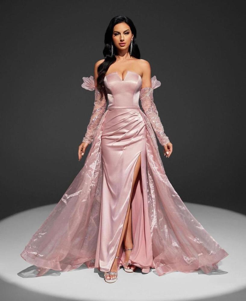 فستان سهره تفته والذيل خرز