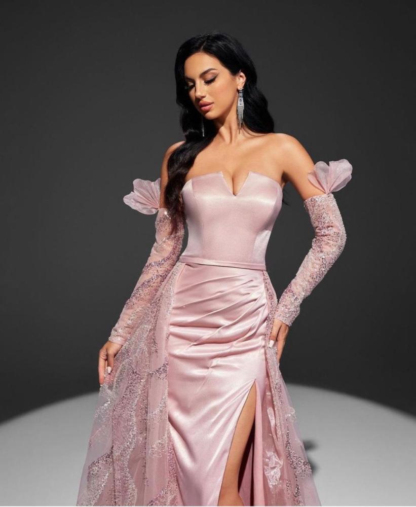 فستان سهره تفته والذيل خرز