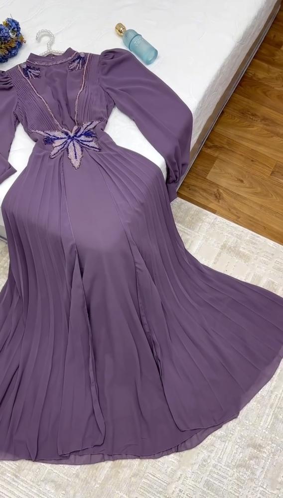 فستان سهره  شيفون  تطريز الأصلي