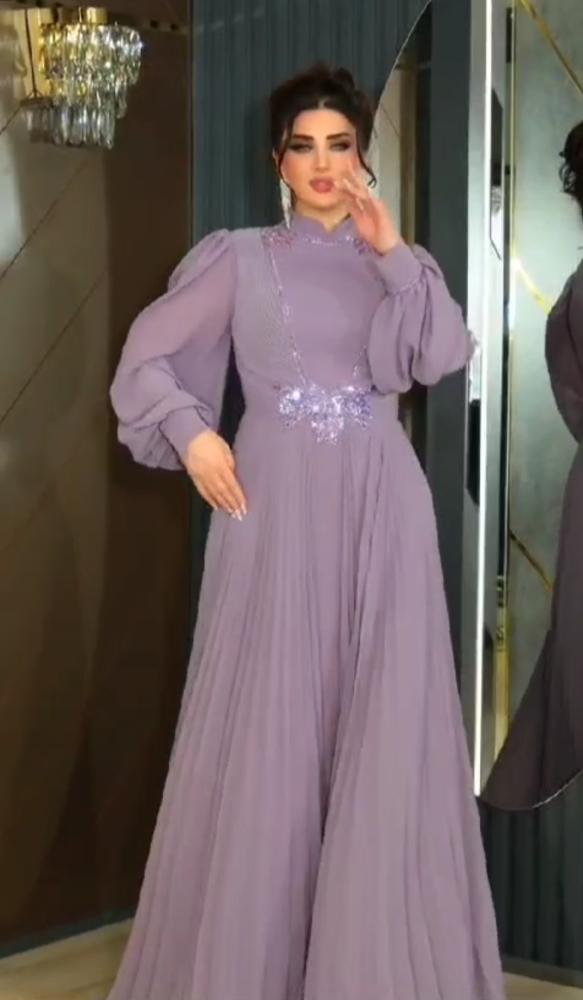 فستان سهره  شيفون  تطريز الأصلي