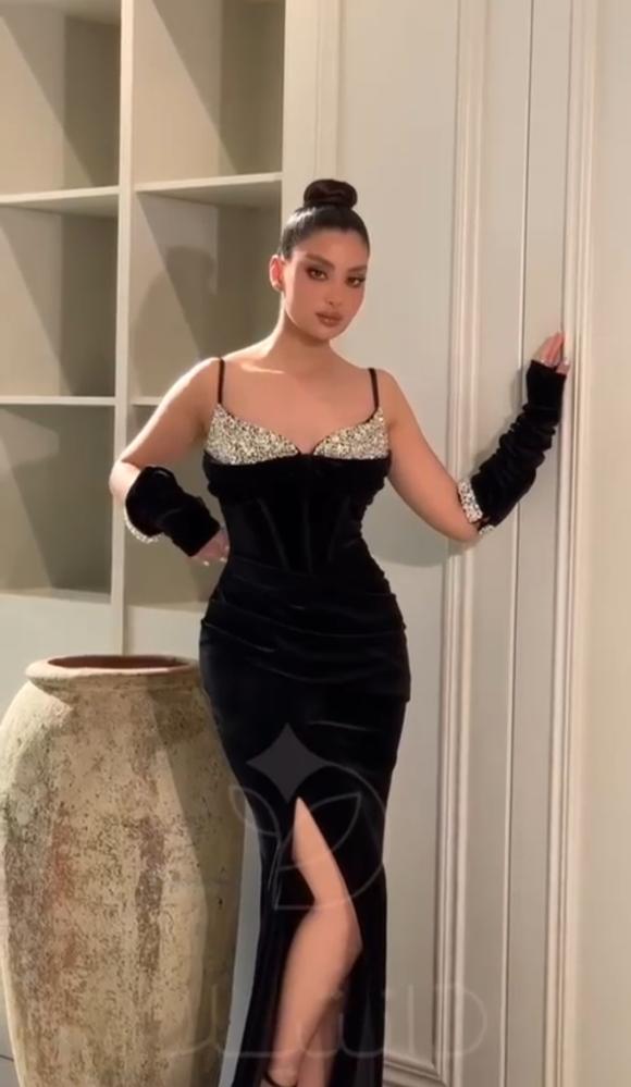 فستان سهره مخمل+تطريز انيق