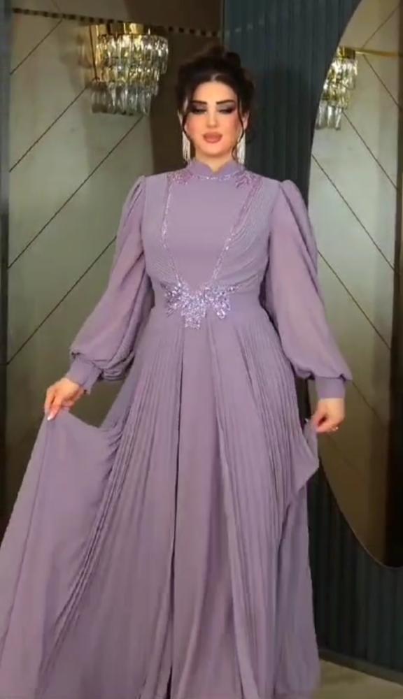 فستان سهره  شيفون  تطريز الأصلي